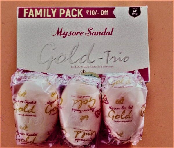 MYSORE SANDAL Gold trio  (3 x 125 g = 375 Gram) - Image 2